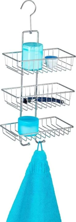 WENKO Doucherek Nivala 3-laags Chroom - Doucherek Zonder Boren - Doucherek Hangend -Badkamer Product Winkel 413x1200 1