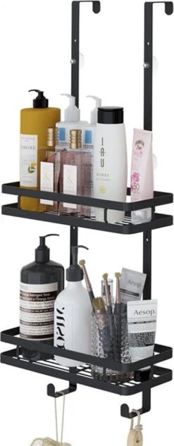 Souiri Doucherek - Stainless Doucherek - Zonder Boren - Doucherek Zwart - Doucherek Hangend - Badkamer Accessoires - RVS - 2 Laags 24 Souiri Doucherek - Stainless Doucherek - Zonder Boren - Doucherek Zwart - Doucherek Hangend - Badkamer Accessoires - RVS - 2 Laags -Badkamer Product Winkel 468x1200