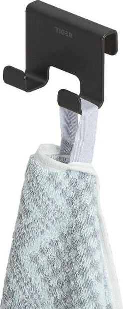 Tiger Caddy - Douchehaak - Glaspaneel Dikte 6-8 Mm - 3,5 X 7 X 5 Cm - Zwart -Badkamer Product Winkel 478x1200