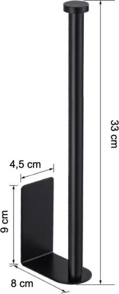 Wc Rolhouder Zonder Boren Toiletrolhouder Reserverolhouder 3 Rollen - Zwart - Badkamer Accessoires - RVS - Hangend -Badkamer Product Winkel 489x1200 1