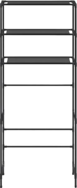 VidaXL Opbergrek Voor Boven Wasmachine 3-laags 69x28x169 Cm Zwart -Badkamer Product Winkel 496x1200 2