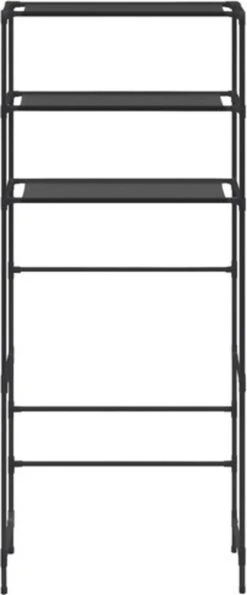 VidaXL Opbergrek Voor Boven Wasmachine 3-laags 69x28x169 Cm Zwart -Badkamer Product Winkel 498x1200