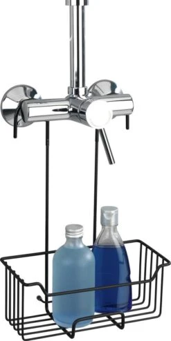 WENKO Doucherek Milo 25x36cm RVS Zwart - Doucherek Zonder Boren - Doucherek Hangend Zwart -Badkamer Product Winkel 601x1200 3