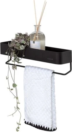 Sealskin Brix - Wandrek Met Handdoekrek 35 Cm - Zwart -Badkamer Product Winkel 652x1200