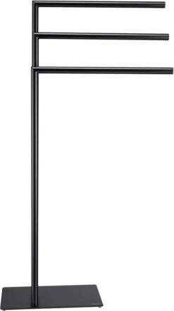 Sealskin Tube - Handdoekrek 3-armig Vrijstaand - Zwart 10 Sealskin Tube - Handdoekrek 3-armig Vrijstaand - Zwart -Badkamer Product Winkel 672x1200