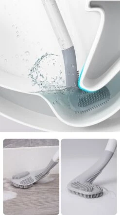 Bradey Toiletborstel Siliconen - WC Borstel Met Houder - Optimale Hygiëne - Golfclub-vorm - Komt In Alle Hoeken -Badkamer Product Winkel 672x1200 3
