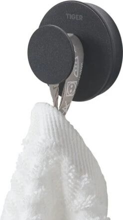 Tiger Urban - Handdoekhaak Groot (1x) - ø 5 Cm - Inclusief 2 Decorringen - Zwart -Badkamer Product Winkel 674x1200