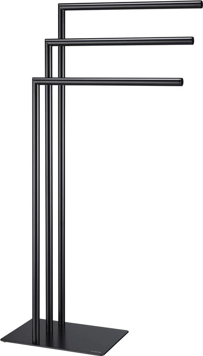 Sealskin Tube - Handdoekrek 3-armig Vrijstaand - Zwart 3 Sealskin Tube - Handdoekrek 3-armig Vrijstaand - Zwart
