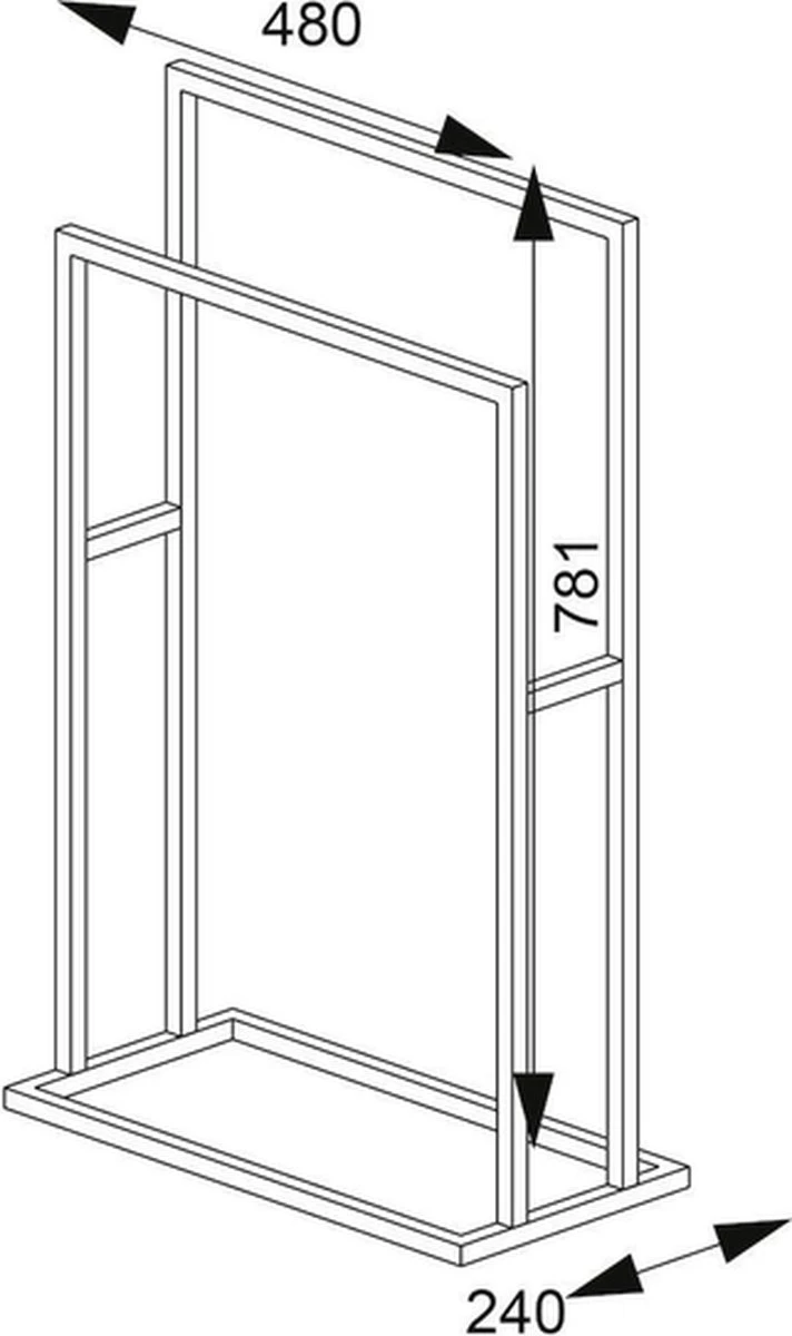 Sealskin Carré - Handdoekrek - 24 X 48 X 78,5 Cm - Vrijstaand - Zwart 8 Sealskin Carré - Handdoekrek - 24 X 48 X 78,5 Cm - Vrijstaand - Zwart - Afbeelding 6