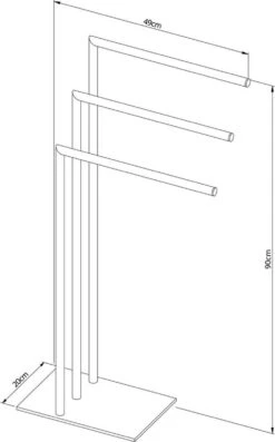 Sealskin Tube - Handdoekrek 3-armig Vrijstaand - Zwart 9 Sealskin Tube - Handdoekrek 3-armig Vrijstaand - Zwart -Badkamer Product Winkel 747x1200