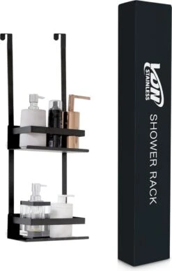 VDN Stainless Doucherek Zonder Boren - Doucherek Hangend - Doucherek Zwart - RVS - Doucherek Aan Douchewand - 2 Laags 13 VDN Stainless Doucherek Zonder Boren - Doucherek Hangend - Doucherek Zwart - RVS - Doucherek Aan Douchewand - 2 Laags -Badkamer Product Winkel 764x1200 3
