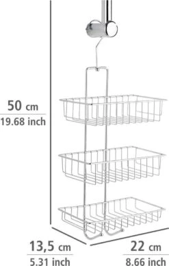 WENKO Doucherek Nivala 3-laags Chroom - Doucherek Zonder Boren - Doucherek Hangend -Badkamer Product Winkel 765x1200 3
