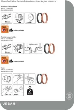 Tiger Urban Toiletaccessoireset - Toiletborstel Met Houder - Toiletrolhouder Met Klep - Handdoekhaak - Zwart -Badkamer Product Winkel 810x1200 1