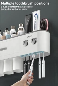 LuxeBass Tandenborstel Organizer | Tandenborstelhouder | Automatisch Tandpasta Dispenser | Met Lade En Opbergvak Voor Badkamer - LB544 -Badkamer Product Winkel 815x1200 2