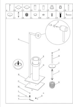 Sealskin Tube - Toiletbutler - Toiletrolhouder - Toiletborstel Met Houder - Vrijstaand - Zwart -Badkamer Product Winkel 818x1200 1