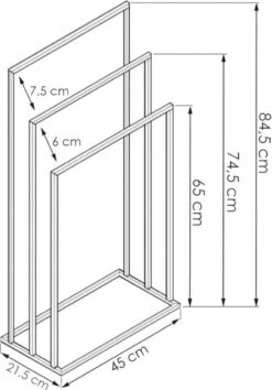 Badkamerhanger Handdoekenrek 3 Armen Zwart -Badkamer Product Winkel 838x1200