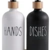 MAESON Glazen Zeepdispener Set Voor Handzeep En Afwasmiddel – Zeeppompje Keuken – Keukenaccesoires - Zwart/Wit -Badkamer Product Winkel 855x1200 4