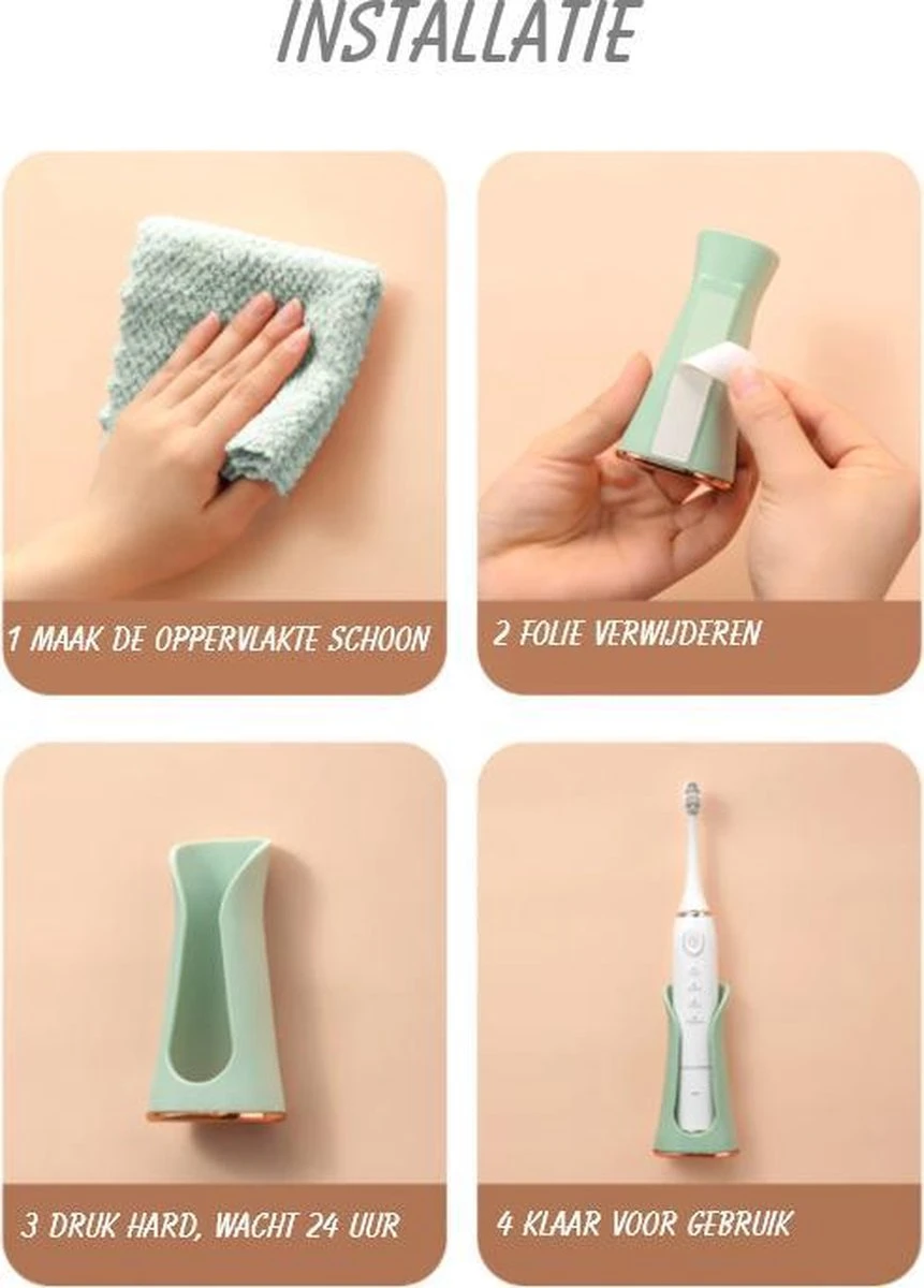 Happy Goodz Houder - Elektrische Tandenborstelhouder - GRIJS 1 Stuk - Flexibele Siliconen - Hangend Aan De Muur Zonder Boren - Geschikt Voor Oral-b & Philips Sonicare - Toothbrush Holder 9 Happy Goodz Houder - Elektrische Tandenborstelhouder - GRIJS 1 Stuk - Flexibele Siliconen - Hangend Aan De Muur Zonder Boren - Geschikt Voor Oral-b & Philips Sonicare - Toothbrush Holder - Afbeelding 7