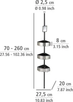 WENKO Telescopisch Doucherek Big Black 3-laags Met Spiegel Zilver/zwart - Bevestigen Zonder Boren 31 WENKO Telescopisch Doucherek Big Black 3-laags Met Spiegel Zilver/zwart - Bevestigen Zonder Boren -Badkamer Product Winkel 866x1200
