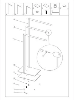 Sealskin Tube - Handdoekrek 3-armig Vrijstaand - Zwart 13 Sealskin Tube - Handdoekrek 3-armig Vrijstaand - Zwart -Badkamer Product Winkel 888x1200