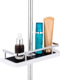 Merkloos Doucherek Zonder Boren –Douchemand- Badkamerrek-Doucheplank- Badkamer Organiser- Doucherek Hangend-Doucherek Zwart – Doucherek Hangend – Badkamer Organizer – Douche Organizer - Doucherekje - Doucherekje Zonder Boren-Zilver-Zwart-Wit -Badkamer Product Winkel 894x1200 5