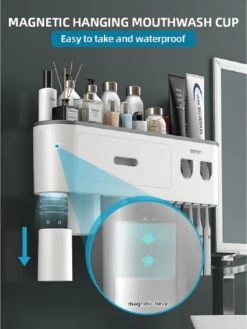 LuxeBass Tandenborstel Organizer | Tandenborstelhouder | Automatisch Tandpasta Dispenser | Met Lade En Opbergvak Voor Badkamer - LB544 -Badkamer Product Winkel 900x1200 20