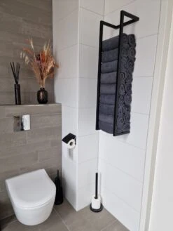 SaniDreams Carbon Handdoekenrek L Zwart - Staal - 90x25x20cm -Badkamer Product Winkel 900x1200 4