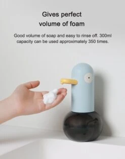 MUID Duck- Automatische Zeepdispenser - Handwas Schuimzeepdispenser Voor Kinderen - Zeeppompje-Oplaadbaar-Foam Technologie- Touchless Infrarood Sensor-Lichtblauw - 400ml - 10.35cm*11.5cm*19.5cm -Badkamer Product Winkel 940x1200