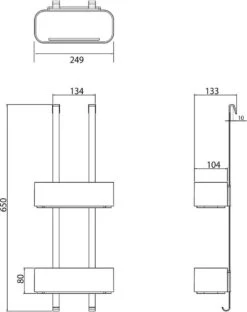 Tiger 2-Store - Ophangbaar Doucherek 25 Cm - Zwart -Badkamer Product Winkel 951x1200