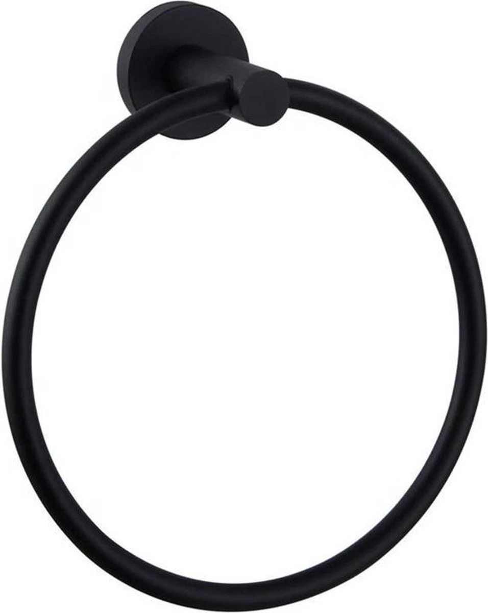 Merkloos Handdoekring Zwart - Handdoekrek Zwart - Badkamer Accessoires - Eenvoudig Te Monteren 5 Merkloos Handdoekring Zwart - Handdoekrek Zwart - Badkamer Accessoires - Eenvoudig Te Monteren - Afbeelding 3