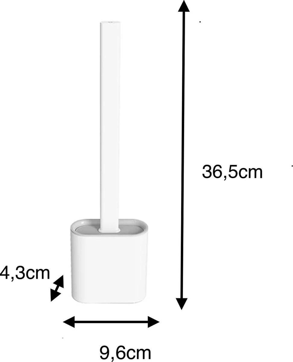 Easy Clean - Flexible Siliconen Wc Borstel Met Houder - Gesloten Onderkant - Ophangbaar - Vernieuwd Design - Toiletborstel - Wit - WC Borstel 4 Easy Clean - Flexible Siliconen Wc Borstel Met Houder - Gesloten Onderkant - Ophangbaar - Vernieuwd Design - Toiletborstel - Wit - WC Borstel - Afbeelding 2