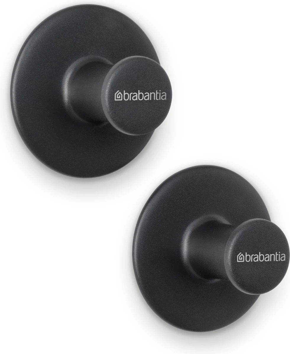 Brabantia ReNew Handdoekhaakjes - 2 Stuks - Dark Grey 3 Brabantia ReNew Handdoekhaakjes - 2 Stuks - Dark Grey